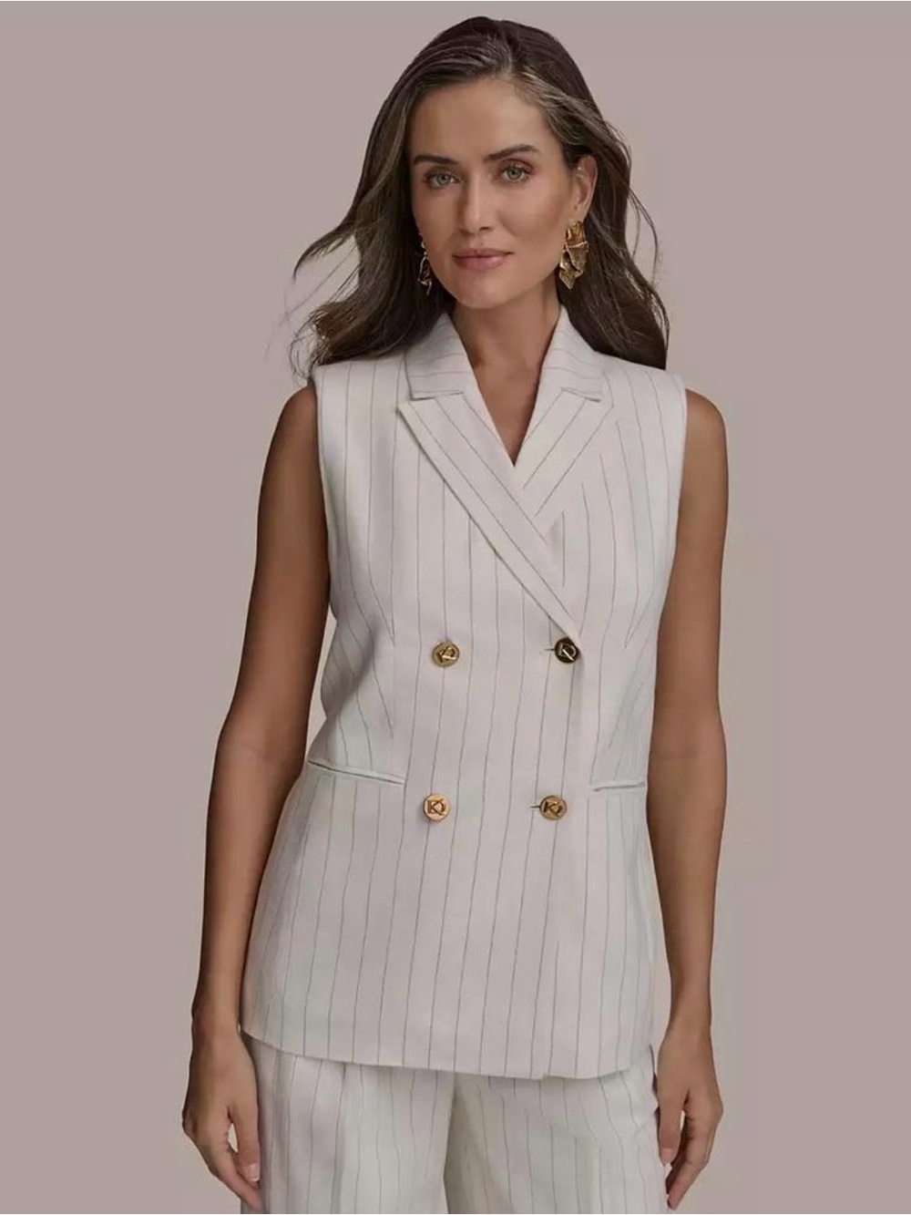 Donna Karan New York
Women's Double-Breasted Pinstripe Vest
